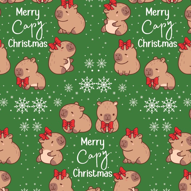 BRUSH CAPIBARA NAVIDAD VERDE 2