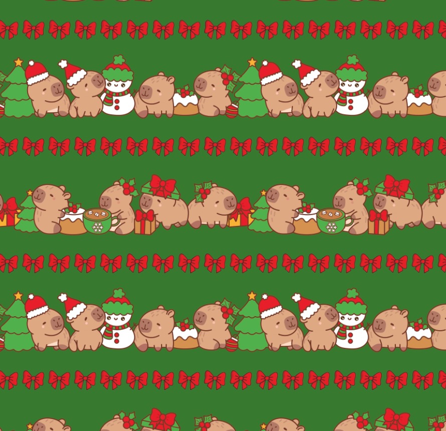 BRUSH CAPIBARA NAVIDAD VERDE 3