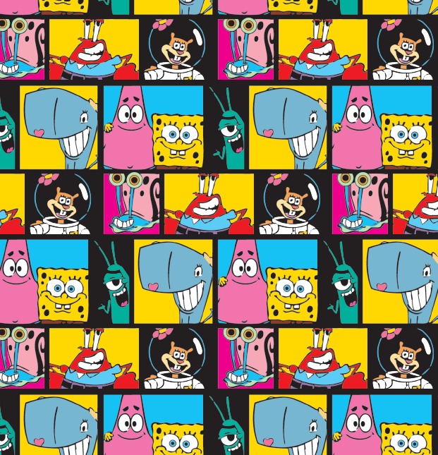 BRUSH ESTAMPADO BOB ESPONJA & AMIGOS CUADROS