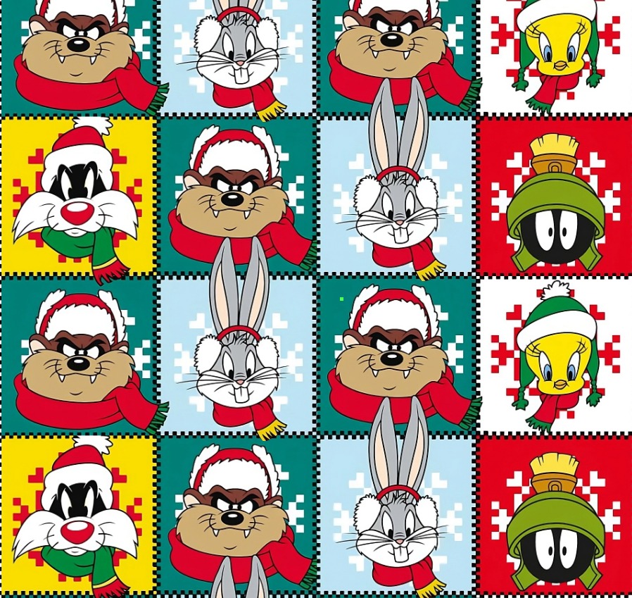 BRUSH ESTAMPADO NAVIDAD LOONEY TUNES