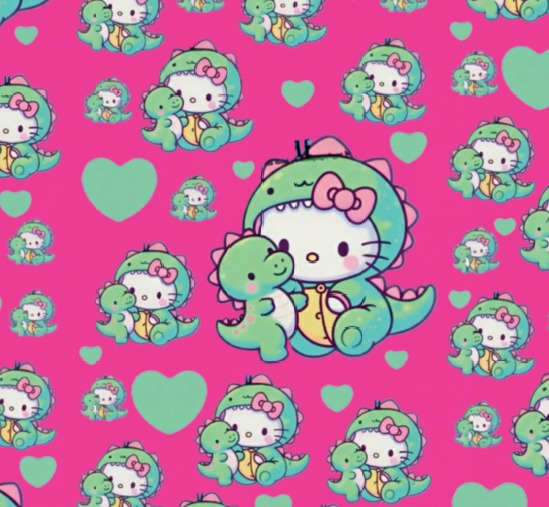 BRUSH ESTAMPADO HELLO KITTY FUCSIA DINOSAURIO