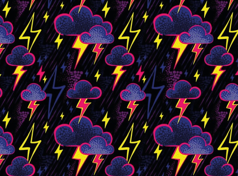 BRUSH ESTAMPADO NUBE Y RAYO