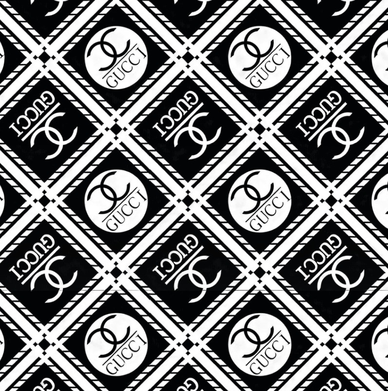 BRUSH ESTAMPADO GUCCI BLANCO NEGRO