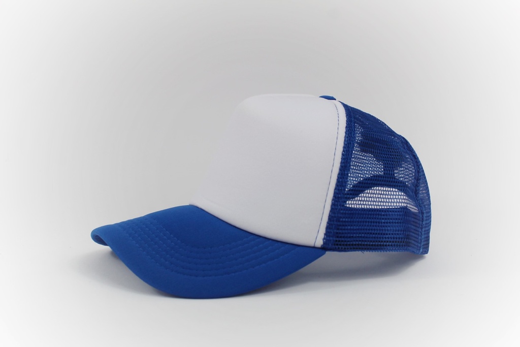 GORRA MALLA AZUL REY-BLANCO   