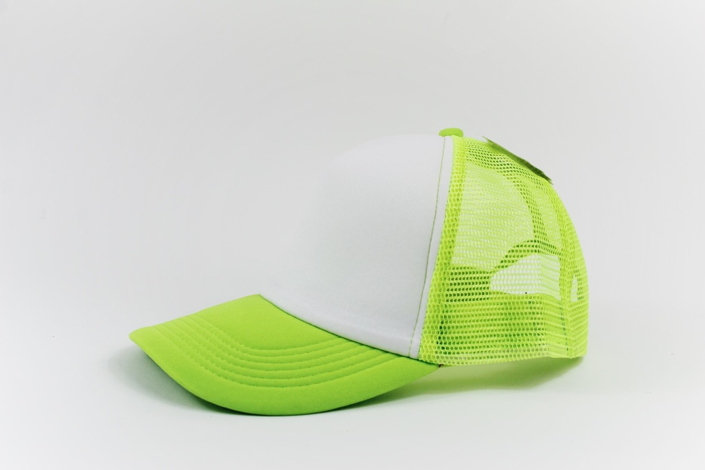 GORRA MALLA AMARILLO NEON-BLANCO   