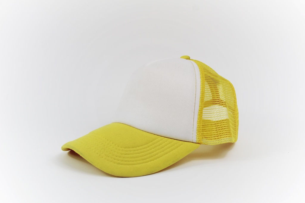 GORRA MALLA AMARILLO-BLANCO    