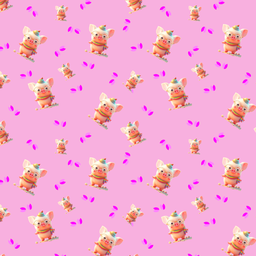 [ACH1002] BRUSH ESTAMPADO CHANCHO FIESTERO