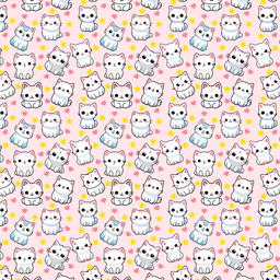 [AGA1000] BRUSH ESTAMPADO GATITO FONDO ROSA