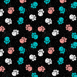 [APE1000] BRUSH ESTAMPADO HUELLITA FONDO NEGRO