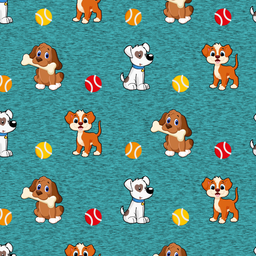 [APE1004] BRUSH ESTAMPADO PERROS FONDO JADE