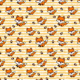 [AZO1001] BRUSH ESTAMPADO ZORRITO FONDO NARANJA