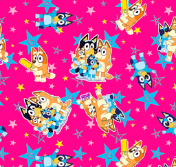 [DBL1000] BRUSH ESTAMPADO BLUEY FONDO ROSADO CON ESTRELLAS