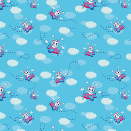 [DGT1000] BRUSH ESTAMPADO GATITA EN AVION FONDO CIELO