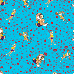 [DLB1000] BRUSH ESTAMPADO LOLA BUNNY FONDO TURQUESA