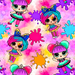 [DLO1000] BRUSH ESTAMPADO LOL SURPRISE FONDO ACUARELA