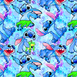 [DST1002] BRUSH ESTAMPADO STITCH FONDO AZUL