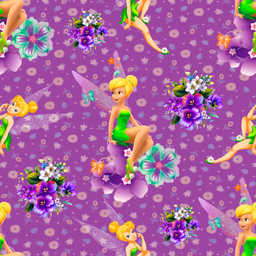 [DTI1000] BRUSH ESTAMPADO TINKERBELL FONDO MORADO