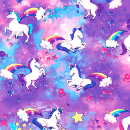 [DUN1001] BRUSH ESTAMPADO UNICORNIOS GALAXIA