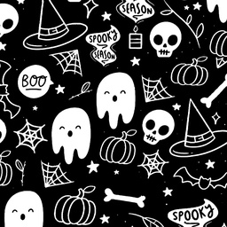 [HFA1001] BRUSH ESTAMPADO FANTASMA NEGRO