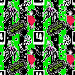[HHB1001] BRUSH ESTAMPADO BEETLEJUICE CARICATURA FONDO VERDE
