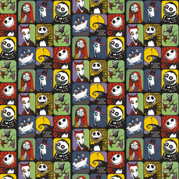 [HJK1002] BRUSH ESTAMPADO JACK SKELLINGTON CUADROS COLORES