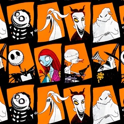 [HJK1005] BRUSH ESTAMPADO JACK SKELLINGTON CUADROS