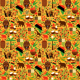 [FDN1002] BRUSH ESTAMPADO DIA DEL NEGRO COLLAGE ELEMENTOS AFRICANOS