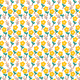 [FLO1010] BRUSH ESTAMPADO FLORES AMARILLAS FONDO BLANCO