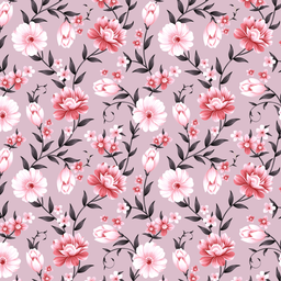 [FLO1026] BRUSH ESTAMPADO ROSAS BLANCAS & ROJAS FONDO PALO ROSA