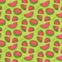 [FLO1035] BRUSH ESTAMPADO SANDIAS FONDO VERDE