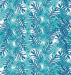 [FLO1044] BRUSH ESTAMPADO HELECHOS AZULES FONDO BLANCO