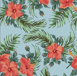 [FLO1056] BRUSH ESTAMPADO FLORES ROJAS FONDO JADE
