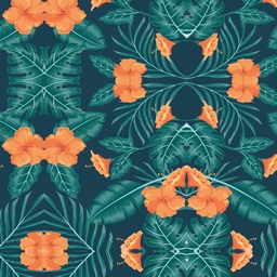 [FLO1057] BRUSH ESTAMPADO TIE DYE FLORES NARANJAS