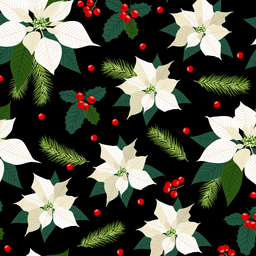 [FLO1062] BRUSH ESTAMPADO NAVIDAD PASTORAS BLANCAS FONDO NEGRO
