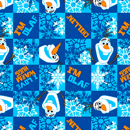 [NOL1000] BRUSH ESTAMPADO OLAF FONDO CUADROS AZULES