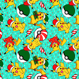 [NPQ1001] BRUSH ESTAMPADO POKEMON NAVIDAD FONDO VERDE