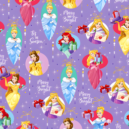 [NPR1000] BRUSH ESTAMPADO NAVIDEÑO DISNEY PRINCESAS FONDO LILA