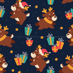 [NRE1002] BRUSH ESTAMPADO RENOS Y REGALOS NAVIDEÑOS