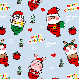 [NST1006] BRUSH ESTAMPADO SANTA EN EL AGUA