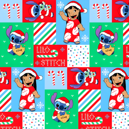 [NTT1001] BRUSH ESTAMPADO NAVIDEÑO LILO & STITCH CUADRO COLORES