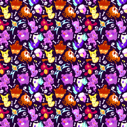 [VAP1006] BRUSH ESTAMPADO POKEMON FANTASMAS CHIBI FONDO NEGRO