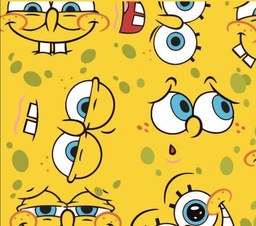 [VBE1000] BRUSH ESTAMPADO BOB ESPONJA CARAS FONDO AMARILLO