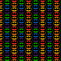 [VBT1004] BRUSH ESTAMPADO BATMAN LOGO DE COLORES FONDO NEGRO