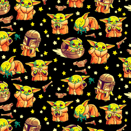 [VBY1000] BRUSH ESTAMPADO BABY YODA CON ESTRELLAS