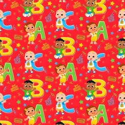 [VCC1002] BRUSH ESTAMPADO COCOMELON Y SUS AMIGOS FONDO ROJO