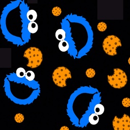 [VCG1003] BRUSH ESTAMPADO COMEGALLETAS FONDO NEGRO