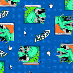 [VDS1005] BRUSH ESTAMPADO DINOSAURIO GAMER