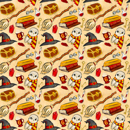 [VHP1000] BRUSH ESTAMPADO HARRY POTTER FONDO CREMA