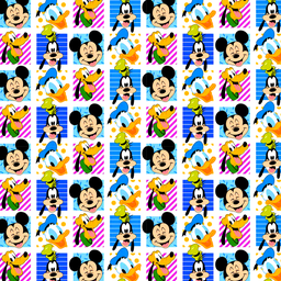[VMK1004] BRUSH ESTAMPADO MICKEY & CO. FONDO CUADROS