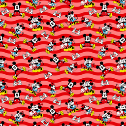 [VMK1008] BRUSH ESTAMPADO MICKEY & MINNIE RETRO FONDO ROJO